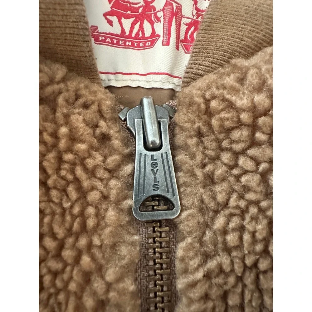 Levi Strauss & Co. Sherpa Fleece Jacket Brown Full Zip Size Medium